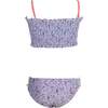Lavender Shirred Bandeau with Bow Detail Two Piece Bikini - Two Pieces - 3