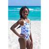 Evil Eye Motif with Orange Trim One Piece Swimsuit - One Pieces - 2