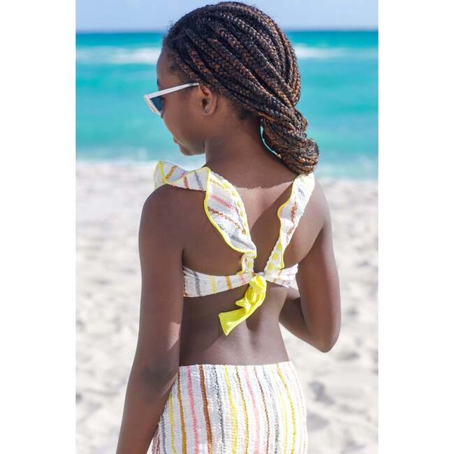 Multi Color Striped Bandeau Two Piece Bikini - Two Pieces - 4