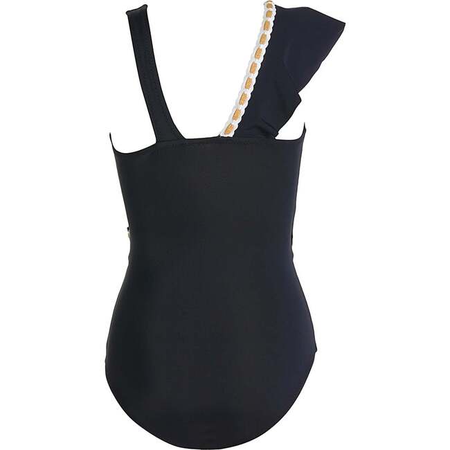 Asymmetrical Ruffle Decorative Embroidery Accents One Piece Swimsuit - One Pieces - 3