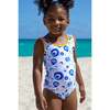 Evil Eye Motif with Orange Trim One Piece Swimsuit - One Pieces - 3