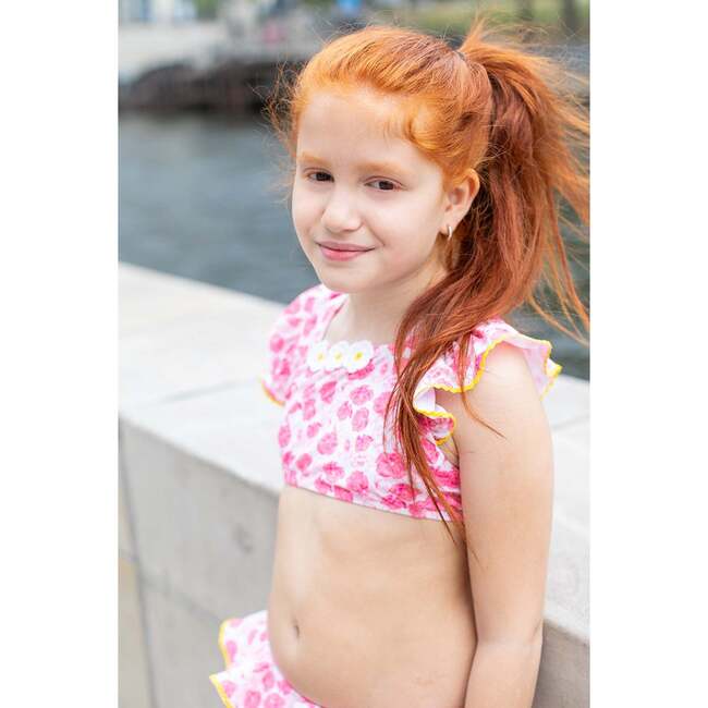 Floral Ruffle with 3D Crochet Flowers Two Piece Bikini - Two Pieces - 3