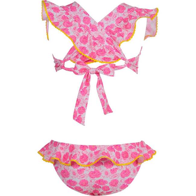 Floral Ruffle with 3D Crochet Flowers Two Piece Bikini - Two Pieces - 4
