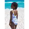 Evil Eye Motif with Orange Trim One Piece Swimsuit - One Pieces - 5