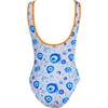 Evil Eye Motif with Orange Trim One Piece Swimsuit - One Pieces - 7