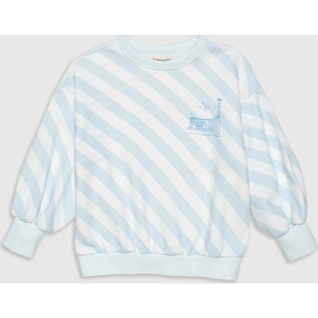 Organic Weekend Sweatshirt in Sky Blue Stripe