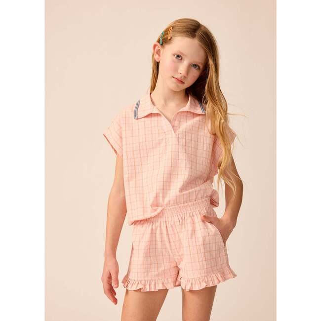 Ruffle Shorts in Pink Plaid - Shorts - 4