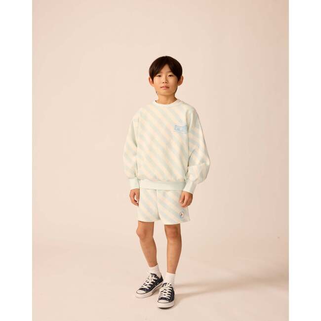 Organic Weekend Shorts in Sky Blue Stripe