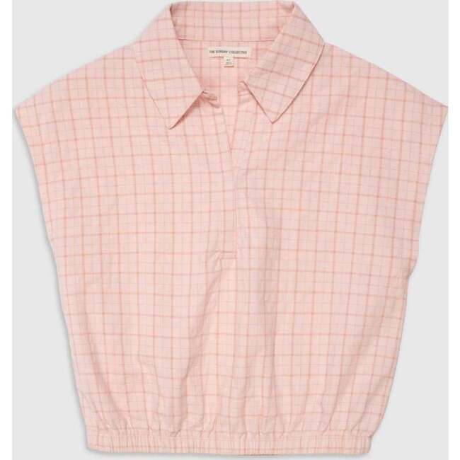 Organic Summer Top in Pink Plaid