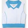 Organic Sleeveless Play Polo in Buzzer Blue Trim - Tank Tops - 1 - thumbnail