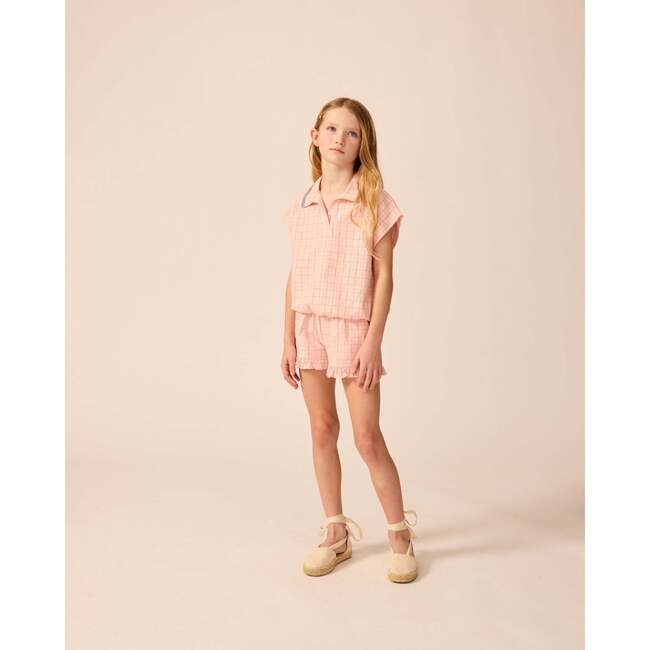 Organic Summer Top in Pink Plaid