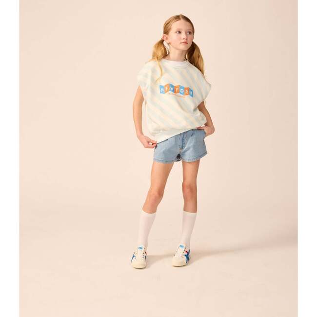 Organic Brooklyn Tank in Sky Blue Stripe