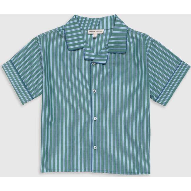 Bowling Shirt in Cucumber Stripe
