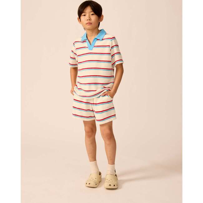 Organic Recess Polo in Terry Stripe