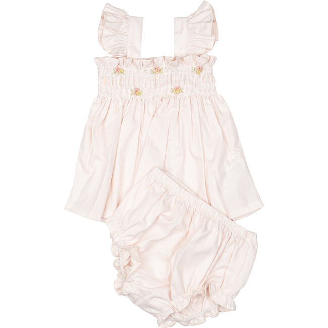 Embroidered Flutter Set, Pink