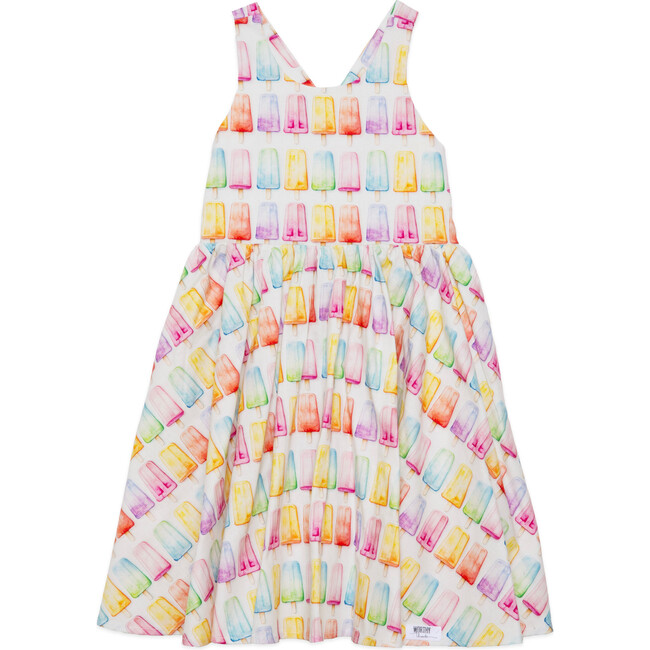 Cross Back Woven Dress in Popsicles