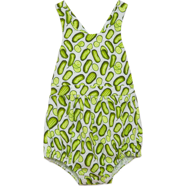 Cross Back Bubble Romper in Pickles