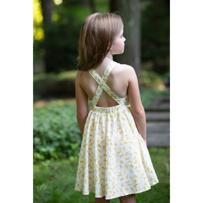 Cross Back Woven Dress in Pasta