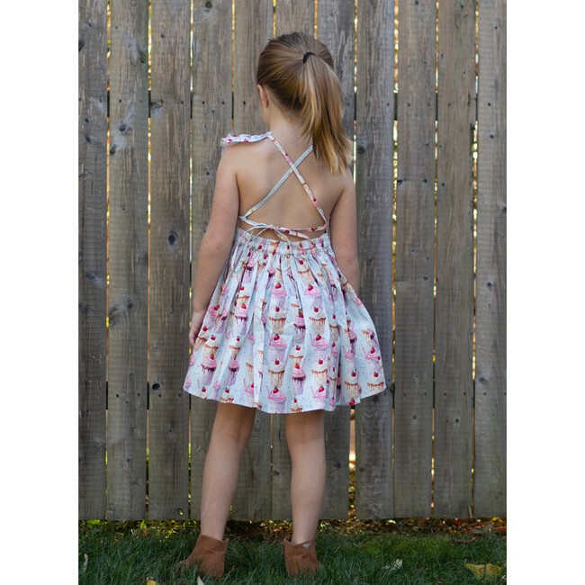 Ruffle Sleeve Dress in Milkshakes