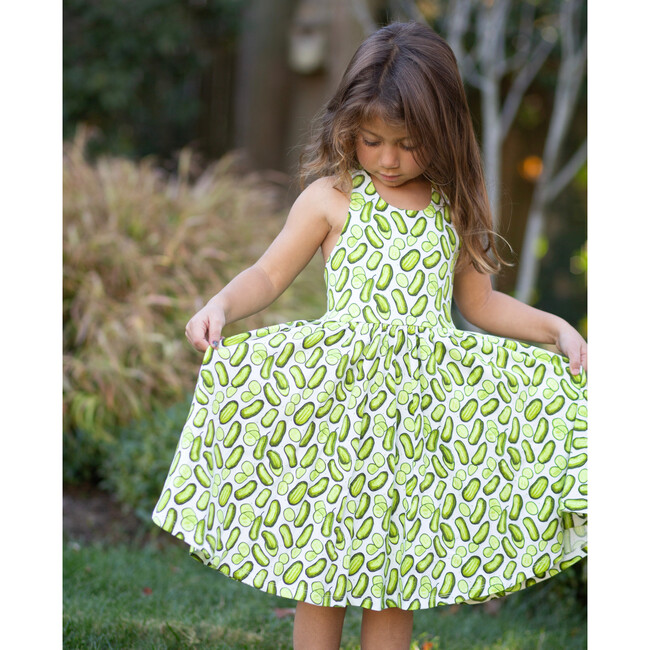 Cross Back Twirly Dress in Pickles - Dresses - 4