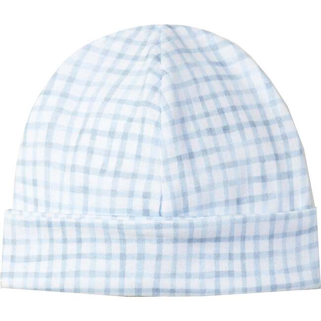 LARANJINHA Windowpane Baby Hat, Blue