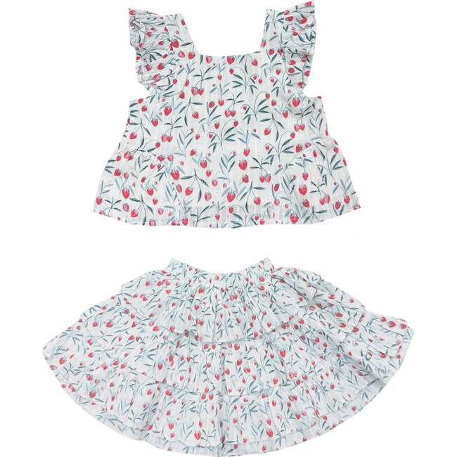Strawberry Chelsea Blouse & Lacy Skirt