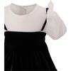 Velvet Bow Dress, Black & White - Dresses - 2