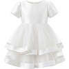 Satin Bow Dress, White - Dresses - 1 - thumbnail