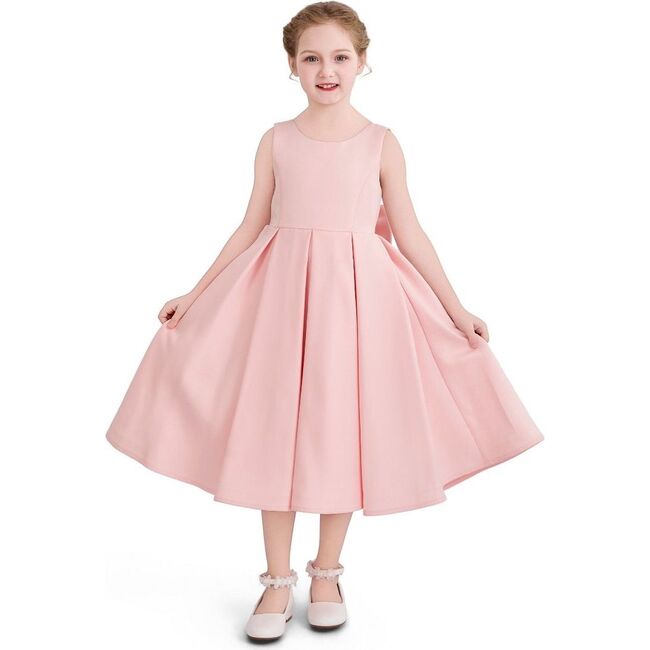 Satin Bow-Back Dress, Pink