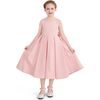 Satin Bow-Back Dress, Pink - Dresses - 2