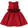Ruffle Waist Formal Dress, Red - Dresses - 1 - thumbnail