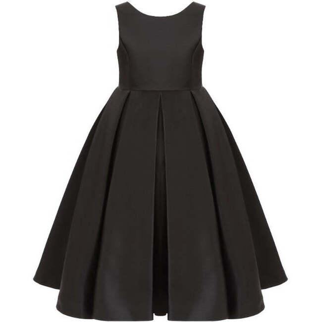 Satin Bow-Back Dress, Black