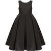 Satin Bow-Back Dress, Black - Dresses - 1 - thumbnail