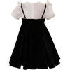 Velvet Bow Dress, Black & White - Dresses - 3