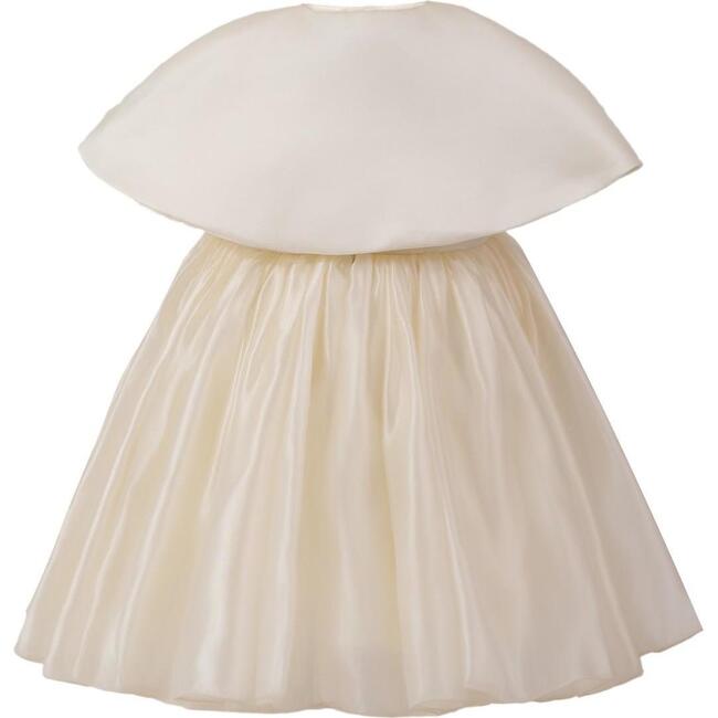 Timeless Cape-Overlay Gown, Beige - Dresses - 3