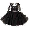 Ruffled Party Dress, Black - Dresses - 1 - thumbnail