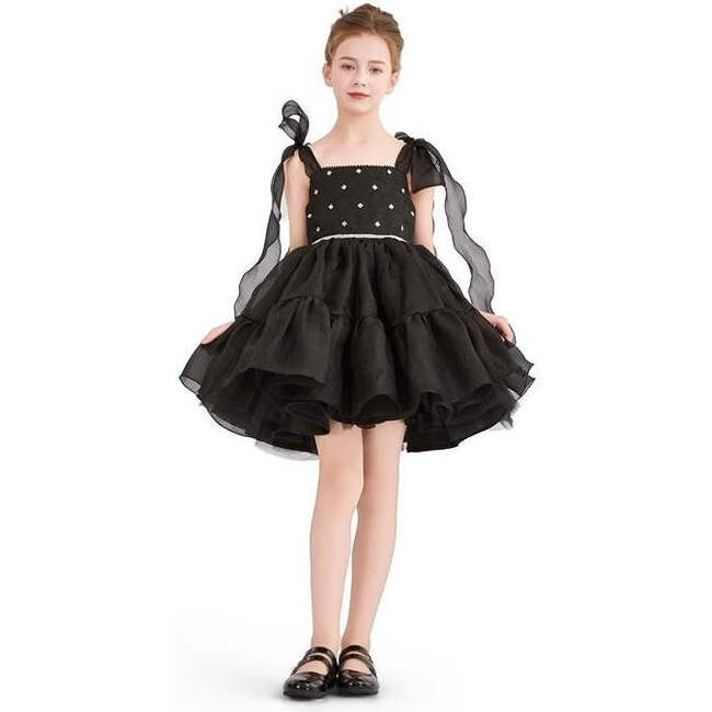 Ruffled Party Dress, Black