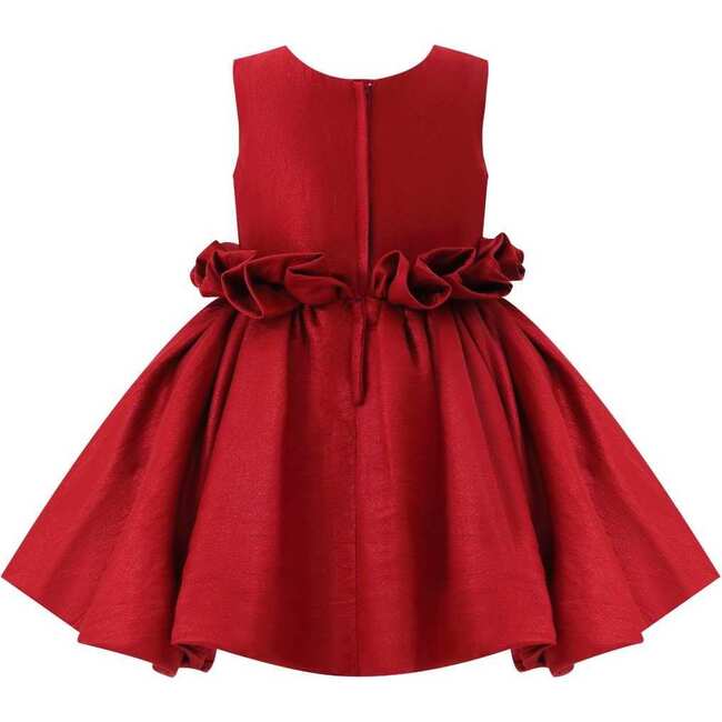 Ruffle Waist Formal Dress, Red - Dresses - 3