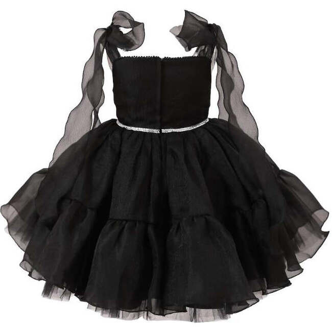 Ruffled Party Dress, Black - Dresses - 3
