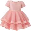 Satin Bow Dress, Pink - Dresses - 1 - thumbnail