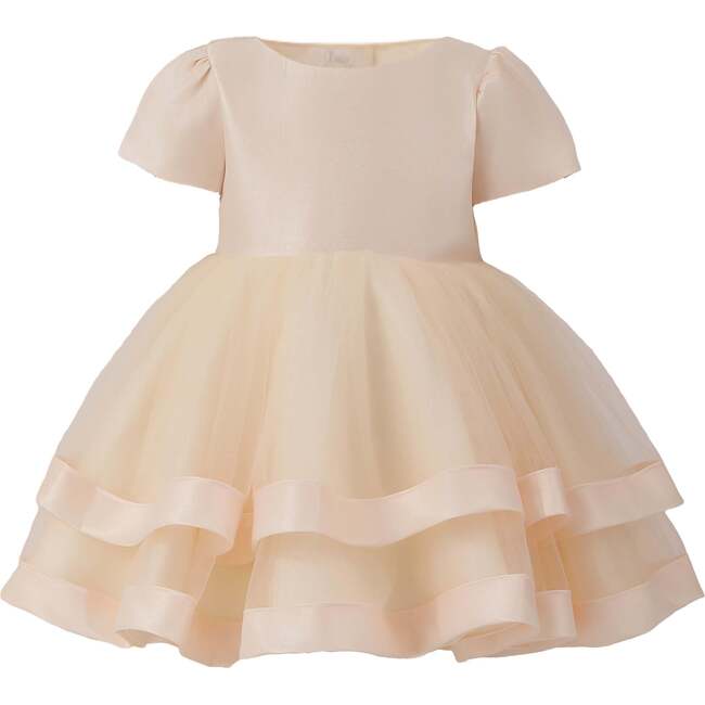 Satin Bow Dress, Champagne