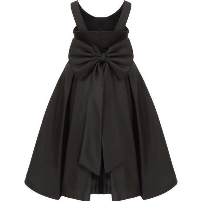 Satin Bow-Back Dress, Black - Dresses - 3