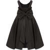 Satin Bow-Back Dress, Black - Dresses - 3