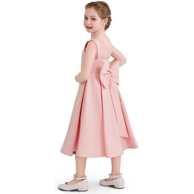 Satin Bow-Back Dress, Pink - Dresses - 5