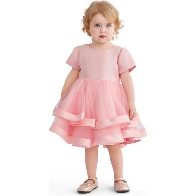 Satin Bow Dress, Pink