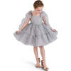 Ruffled Party Dress, Light Grey - Dresses - 4