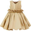 Ruffle Waist Formal Dress, Gold - Dresses - 1 - thumbnail