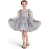 Ruffled Party Dress, Light Grey - Dresses - 5