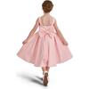 Satin Bow-Back Dress, Pink - Dresses - 6