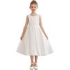 Satin Bow-Back Dress, White - Dresses - 2
